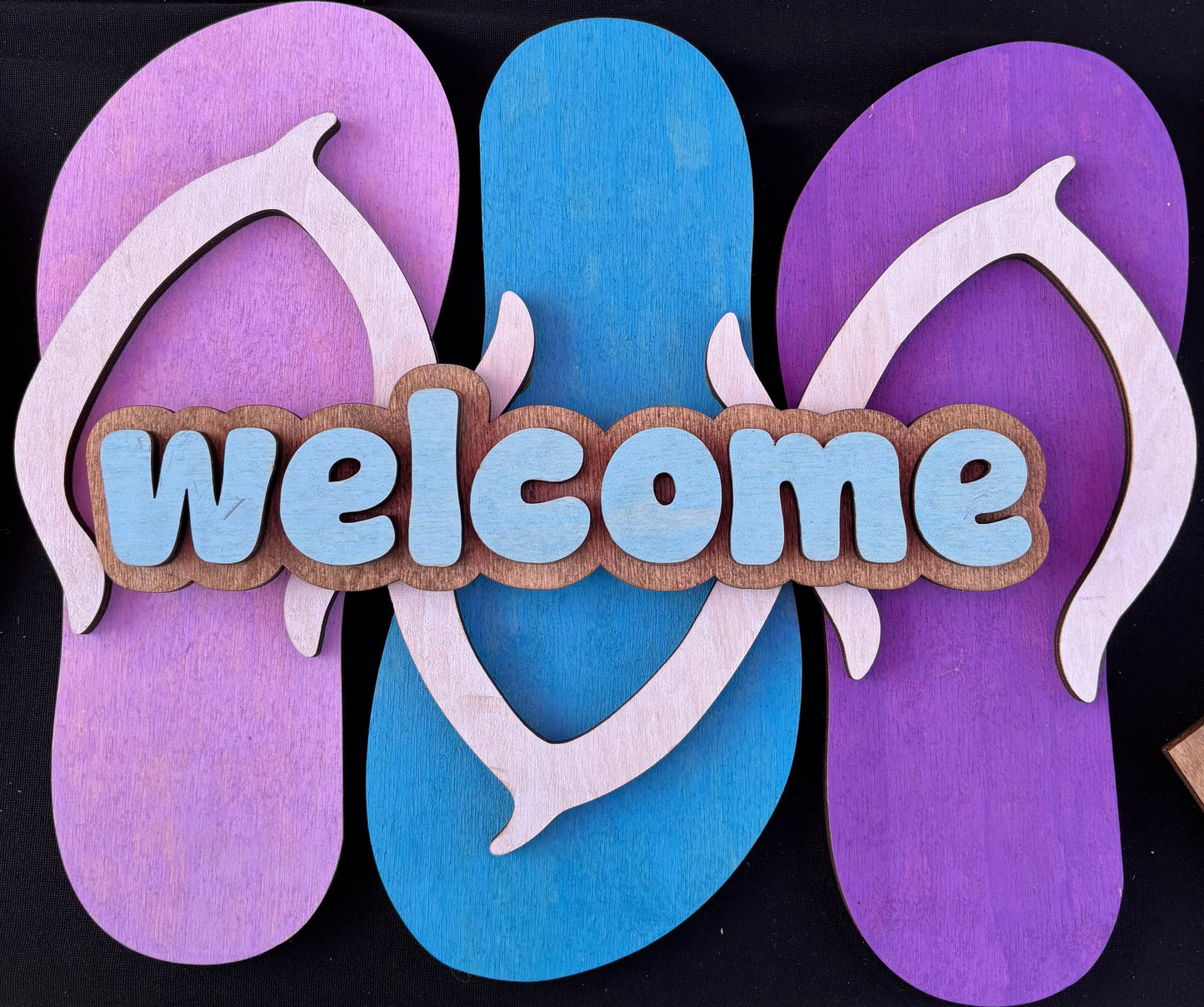 Welcome flip flop cutout