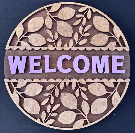 Welcome floral sign