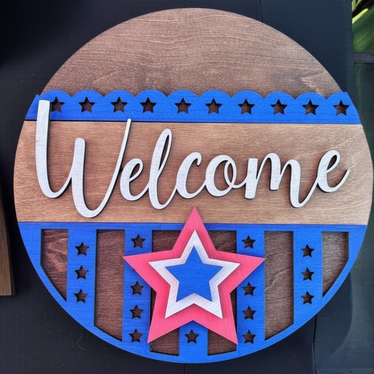 Patriotic star welcome