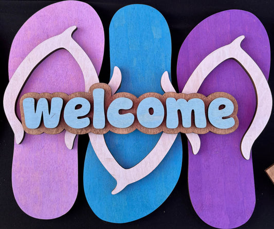 Welcome flip flop cutout